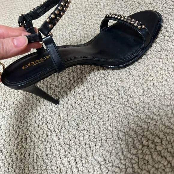 Coach Black Studded Sandals
