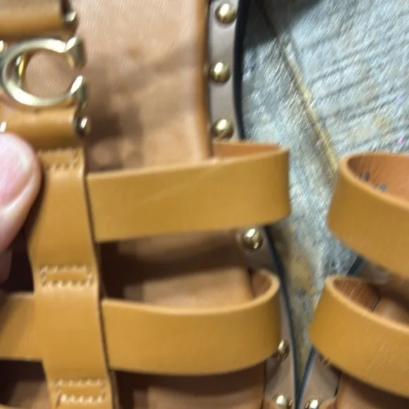 Coach Giselle studded Gladiator Sandals with Matte Leather Finish
