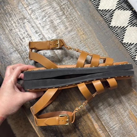 Coach Giselle studded Gladiator Sandals with Matte Leather Finish