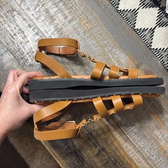 Coach Giselle studded Gladiator Sandals with Matte Leather Finish
