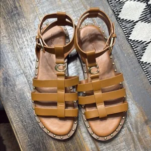 Coach Giselle studded Gladiator Sandals with Matte Leather Finish