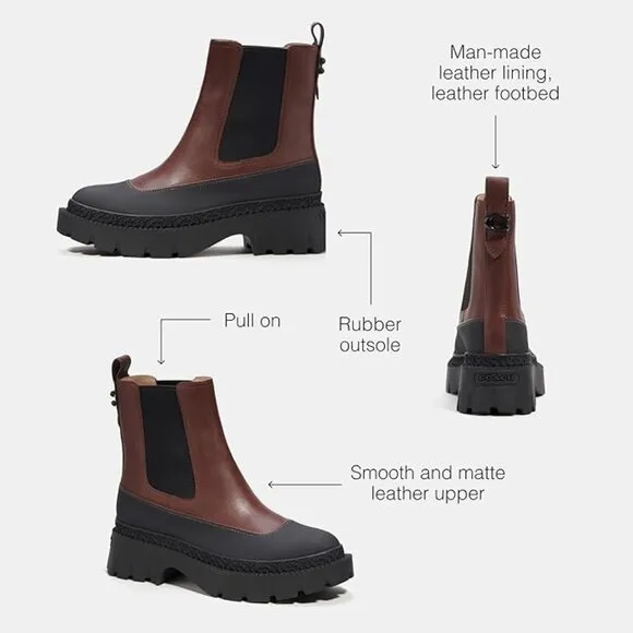 COACH Jayla Leather Ankle Bootie in Walnut Brown NEW IN BOX! 7 Boot Boots