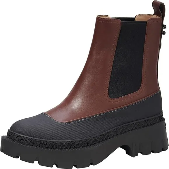 COACH Jayla Leather Ankle Bootie in Walnut Brown NEW IN BOX! 7 Boot Boots