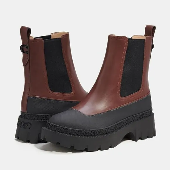 COACH Jayla Leather Ankle Bootie in Walnut Brown NEW IN BOX! 7 Boot Boots