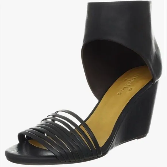 Coclico Black Wedge Sandals - size 41