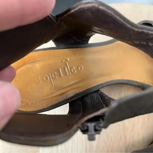 Coclico brown leather wedge sandals