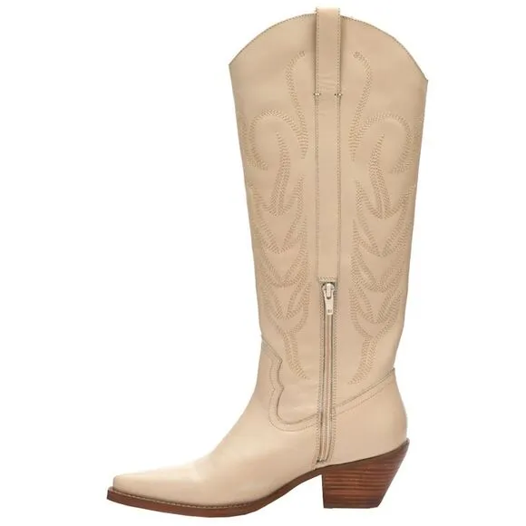 Coconuts by Matisse Agency Western Pointed Toe Boot in Ivory Size 9 White