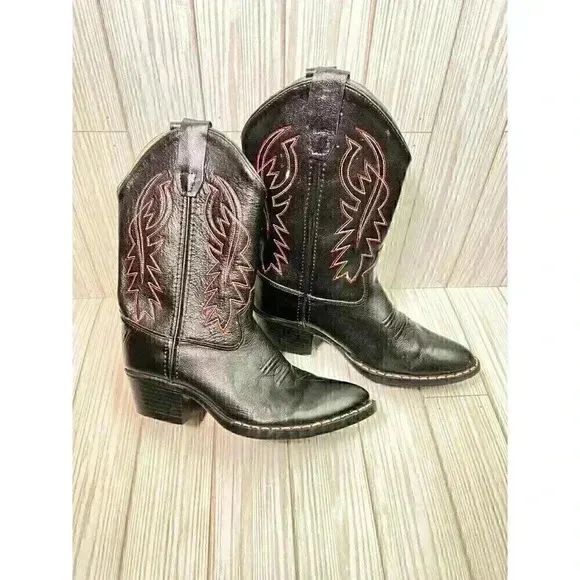 Cody James Western Boots Black Genuine leather kids' Size 2.0-D