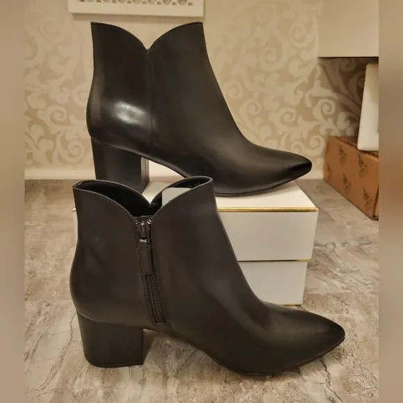 Cole Haan Black Ankle Booties with Pointed Toe