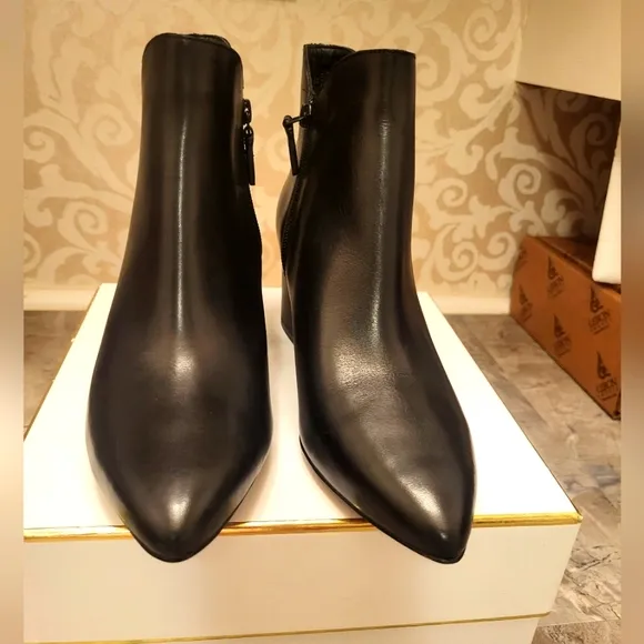 Cole Haan Black Ankle Booties with Pointed Toe