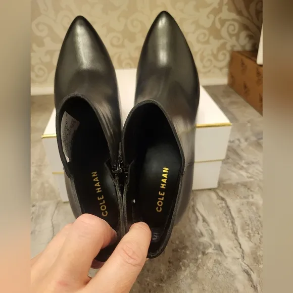 Cole Haan Black Ankle Booties with Pointed Toe