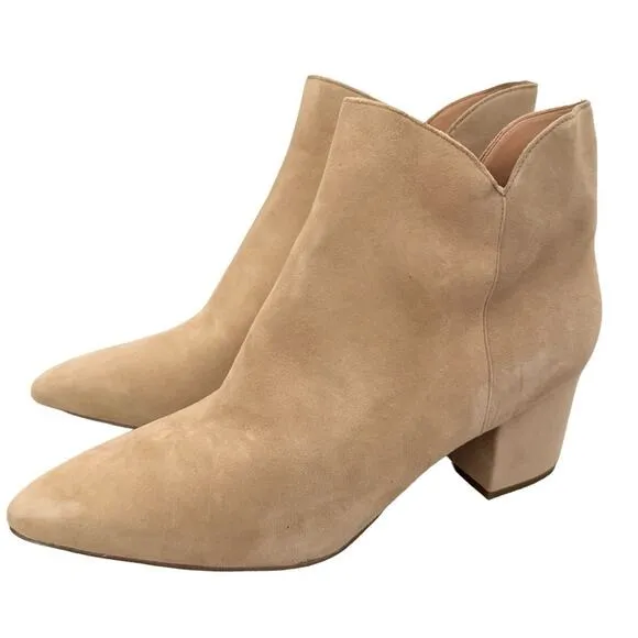 COLE HAAN CAMEL SUEDE BOOTIES BOOTS MINIMAL CLASSIC 10B LUXURY NEW VERSATILE