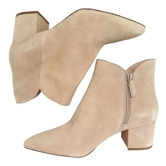 COLE HAAN CAMEL SUEDE BOOTIES BOOTS MINIMAL CLASSIC 10B LUXURY NEW VERSATILE