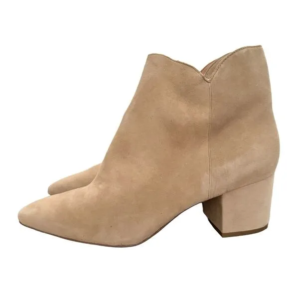 COLE HAAN CAMEL SUEDE BOOTIES BOOTS MINIMAL CLASSIC 10B LUXURY NEW VERSATILE