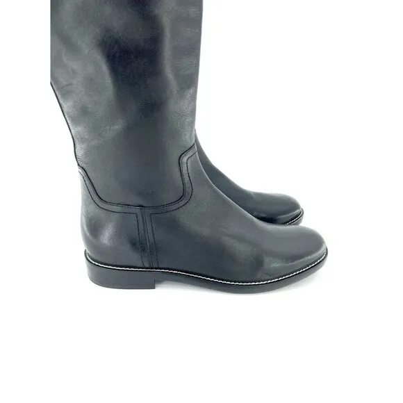 Cole Haan Harrington Black Leather Tall Knee High Riding Boots 7.5 New