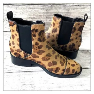 COLE Haan Mara Leopard Calf Hair Chelsea Boots 7.5