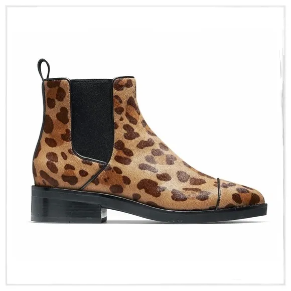 COLE Haan Mara Leopard Calf Hair Chelsea Boots 7.5