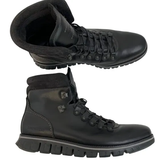 Cole Haan Mens Sz 10M Zerogrand Black Leather Hiker Boot C30403 Waterproof