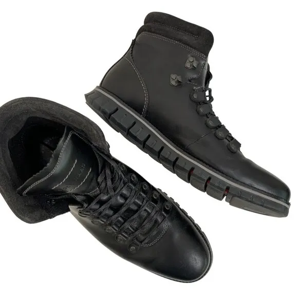 Cole Haan Mens Sz 10M Zerogrand Black Leather Hiker Boot C30403 Waterproof
