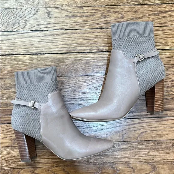 Cole Haan Tan Ankle Boots with Chunky Heel