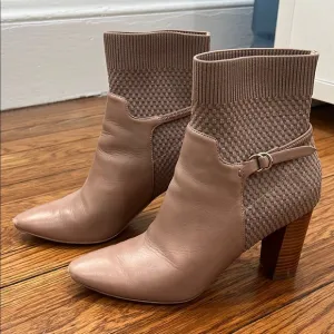 Cole Haan Tan Ankle Boots with Chunky Heel