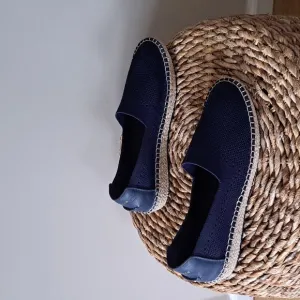 Cole Haan Womens Grand OS Navy Stretch Knit Espadrille Loafers Padded S-9.5