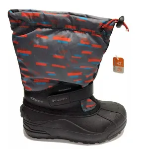 Columbia Youth Boys Powderbug Waterproof Black Boots Size 3 M