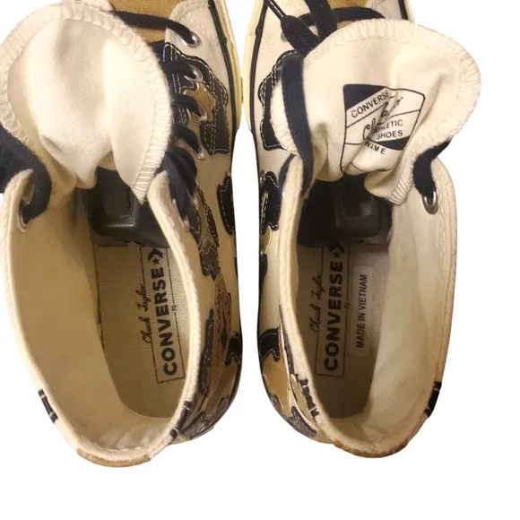 CONVERSE‎ Chuck Taylor 70 Hacked Archive Cream/Black/Tan Canvas High Top M/6 W/8
