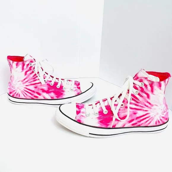 Converse Chuck Taylor Hi Top Pink Tie Dye Canvas Sneaker Womens Sz 11 Barbiecore