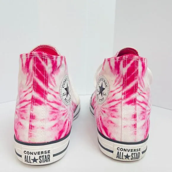 Converse Chuck Taylor Hi Top Pink Tie Dye Canvas Sneaker Womens Sz 11 Barbiecore