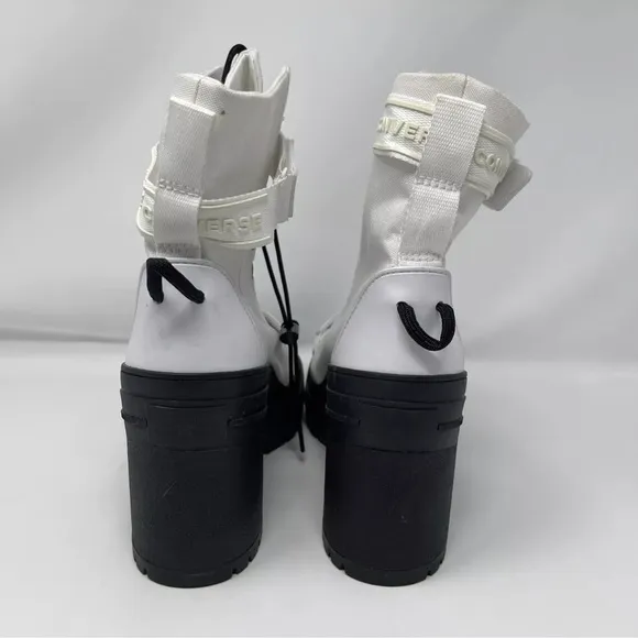 Converse CTAS Hi GR82 Heeled White Boots Women's 8 Chunky Platform Grunge Y2K