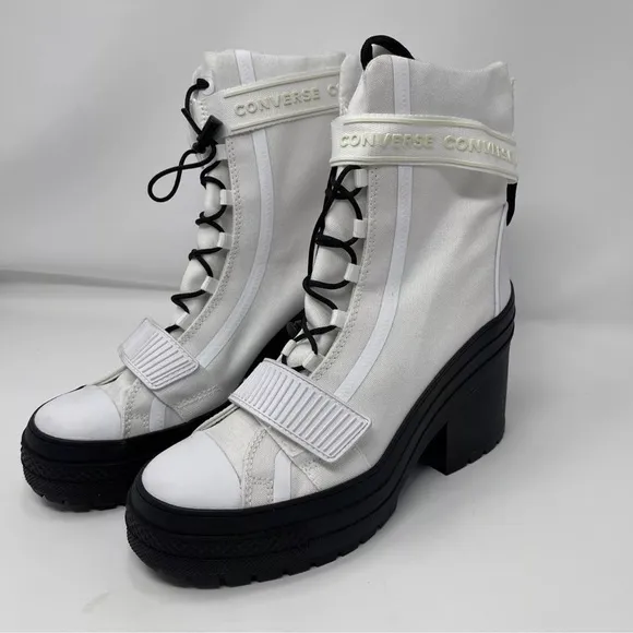 Converse CTAS Hi GR82 Heeled White Boots Women's 8 Chunky Platform Grunge Y2K