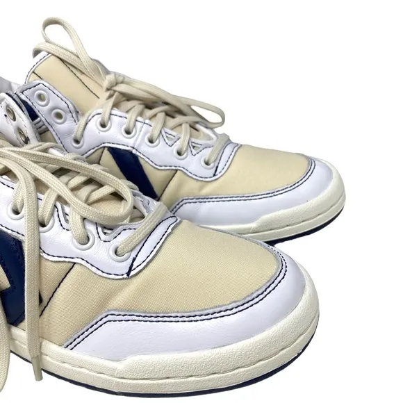 Converse Fastbreak Pro Women Sneakers Leather Mid Top Egret Navy Canvas A01703C