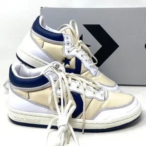 Converse Fastbreak Pro Women Sneakers Leather Mid Top Egret Navy Canvas A01703C
