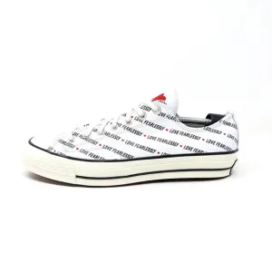 Converse Sneakers Mens 10 Love Fearlessly Low Top Lace Up Black White Skater