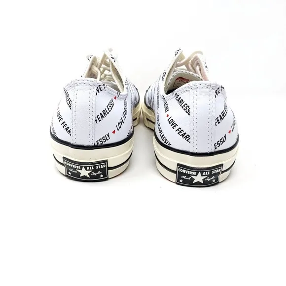 Converse Sneakers Mens 10 Love Fearlessly Low Top Lace Up Black White Skater
