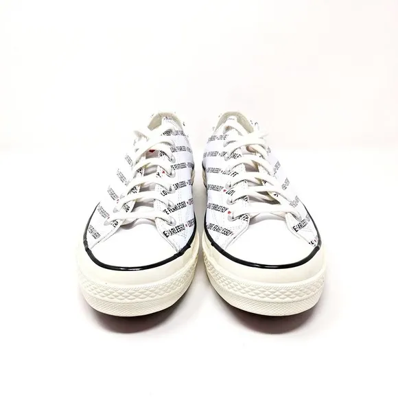 Converse Sneakers Mens 10 Love Fearlessly Low Top Lace Up Black White Skater
