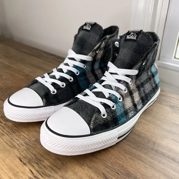 Converse X Woolrich Chuck Taylor All Star Hi-Top Sneakers Wool Mens 10 Women 12