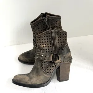 Coolway distressed leather heels booties in size 10.