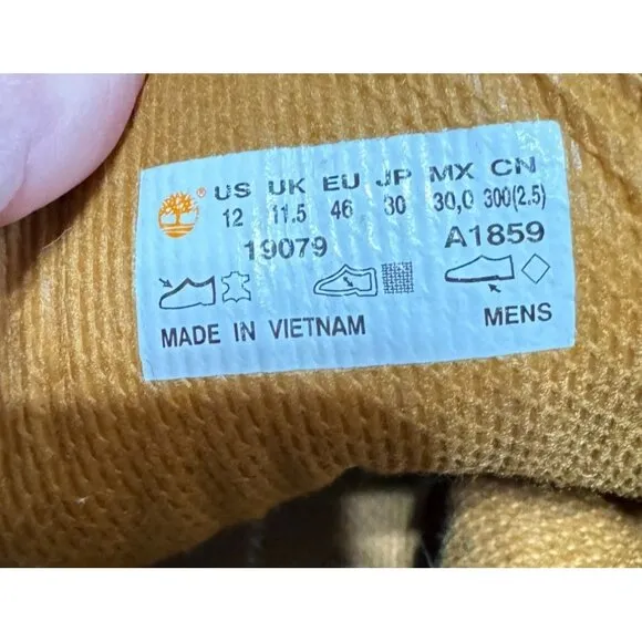 COPY - TIMBERLAND BOOTS SIZE 12 TAN WHEAT NUBUCK WATERPROOF 6&quot; STREETWEAR MENS