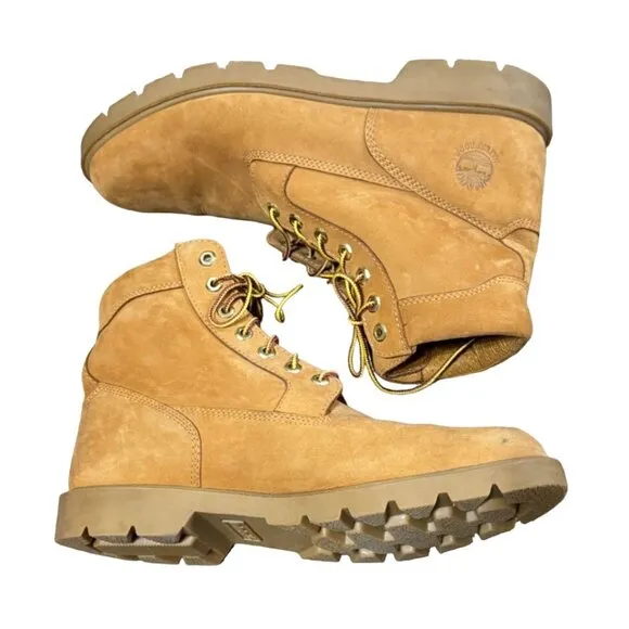 COPY - TIMBERLAND BOOTS SIZE 12 TAN WHEAT NUBUCK WATERPROOF 6&quot; STREETWEAR MENS
