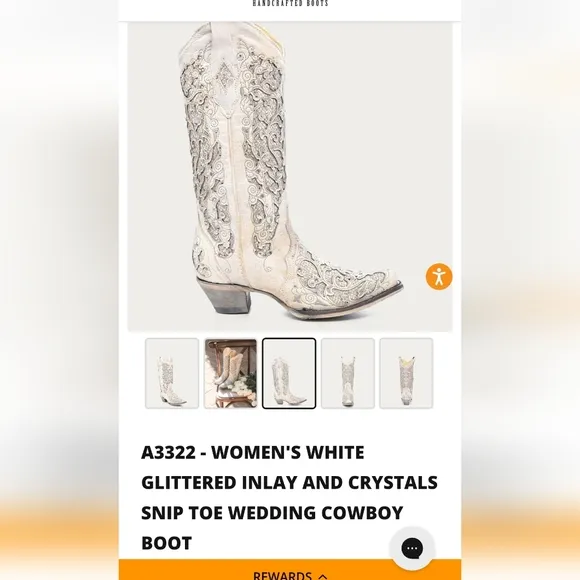 Corral Cream Western Cowboy Boots with Embroidered Detailing