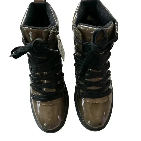 Cougar Nash Waterproof Hiker Boots Stone Crinkle Patent Sz 6