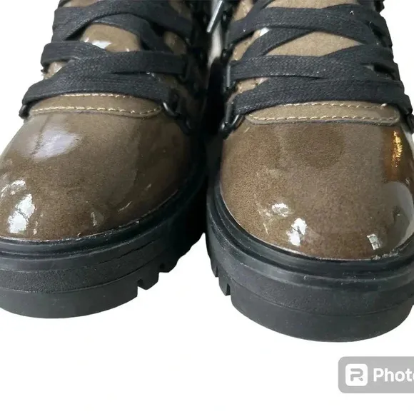 Cougar Nash Waterproof Hiker Boots Stone Crinkle Patent Sz 6