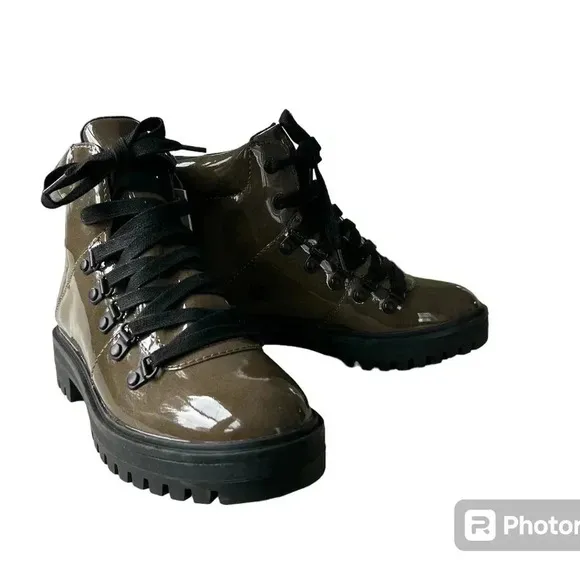 Cougar Nash Waterproof Hiker Boots Stone Crinkle Patent Sz 6