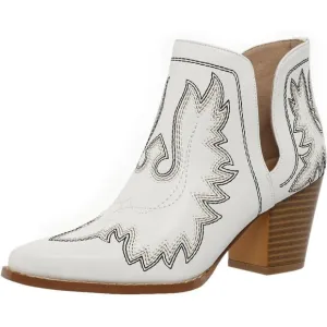 Cowgirl Ankle Western Embroidered Stitched Pointed   Chunky Heels  for women