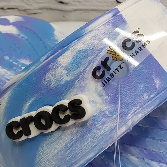 'CROCS' MARBLED SLIDE SANDALS