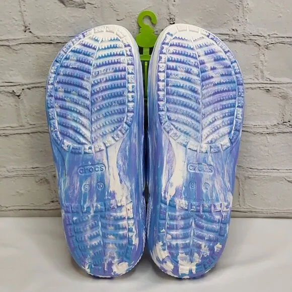 'CROCS' MARBLED SLIDE SANDALS
