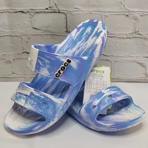 'CROCS' MARBLED SLIDE SANDALS