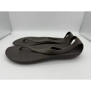 Crocs Serena Sandals Women 9 Dk Brown Flip Flop Slingback Travel Vacation Beach